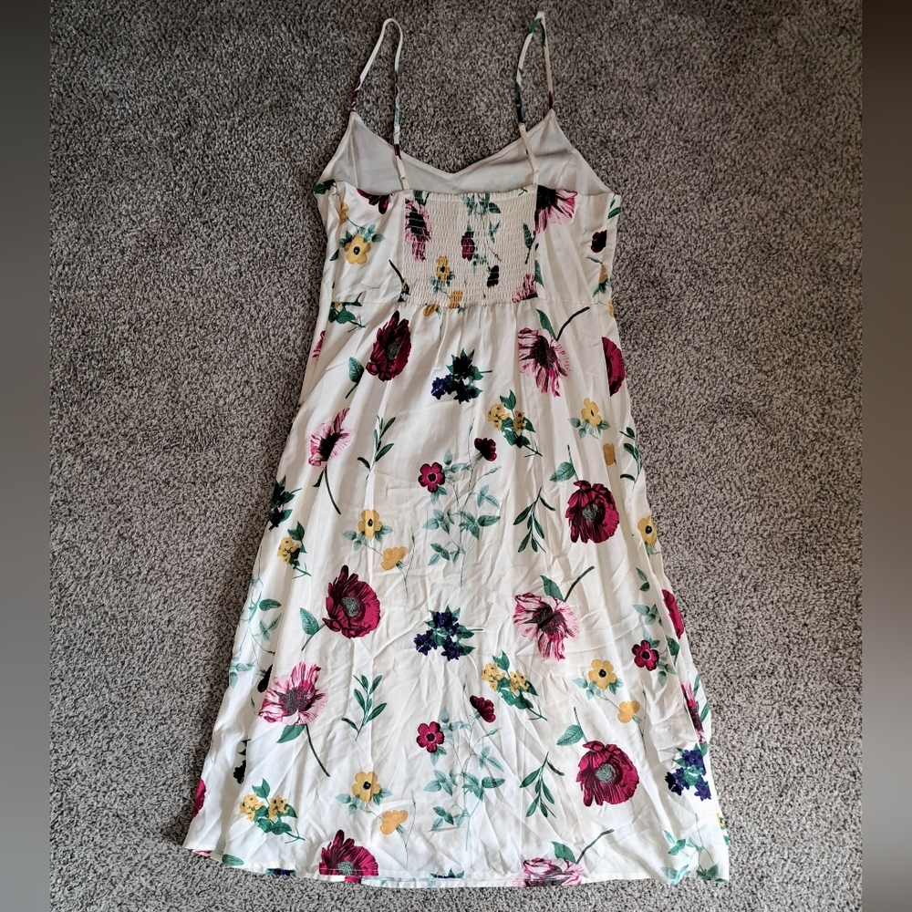 NWOT Old Navy Spaghetti Strap White Floral Dress Women's Size Medium - Picture 9 of 9